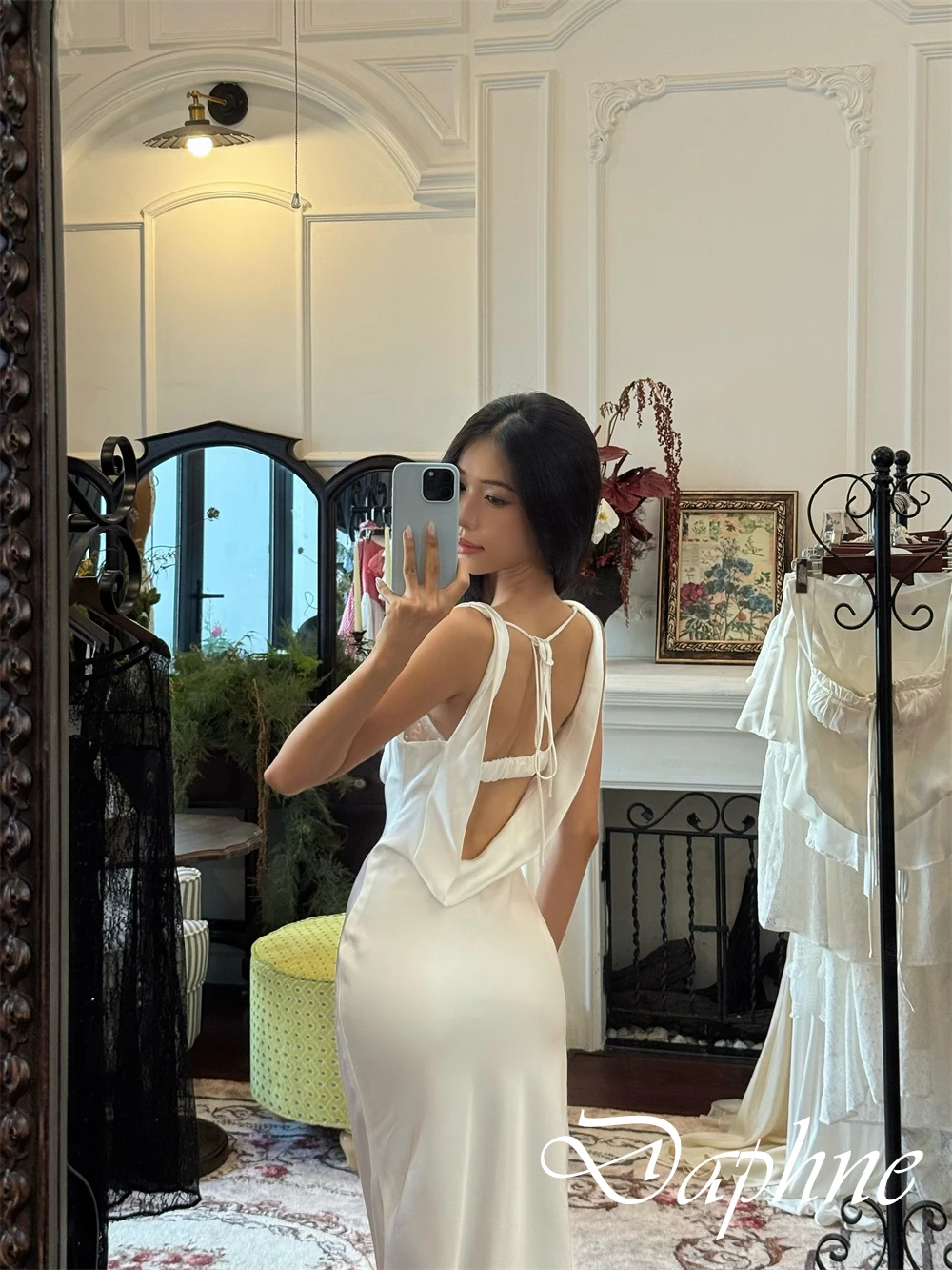 Customized Sleeveless Sexy Fashion  Evening Dress Straight Floor Length White Delicate Cocktail Dress Lace Soft  Prom Dress