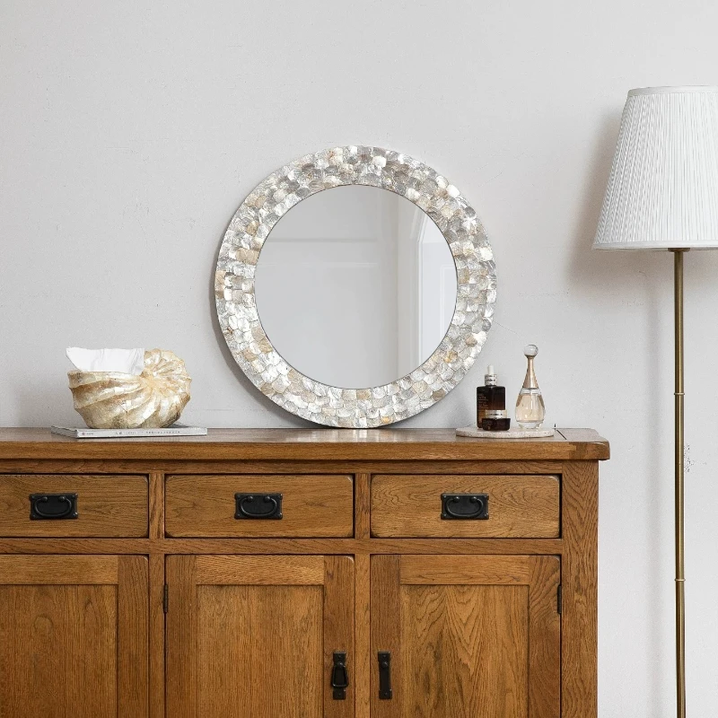 Round Wall Mounted Mirror Bedroom Dressing Mirrors Practical Bath Mirrors Bathroom Fixtures and Accessories Household Using