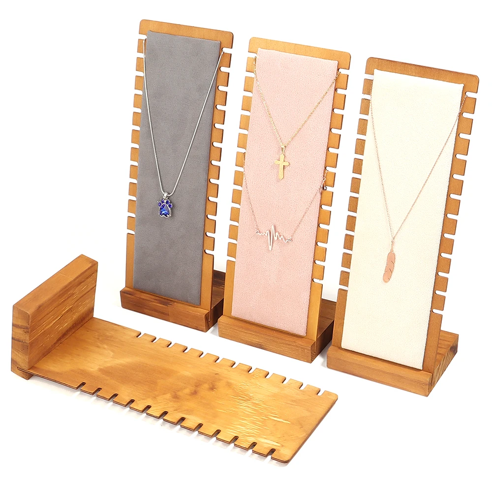 1Pc Massivholz Schmuck Display-ständer Halskette Schaufenster Halter Anhänger Lange Kette Ordnung Organizer Halter Für Halsketten