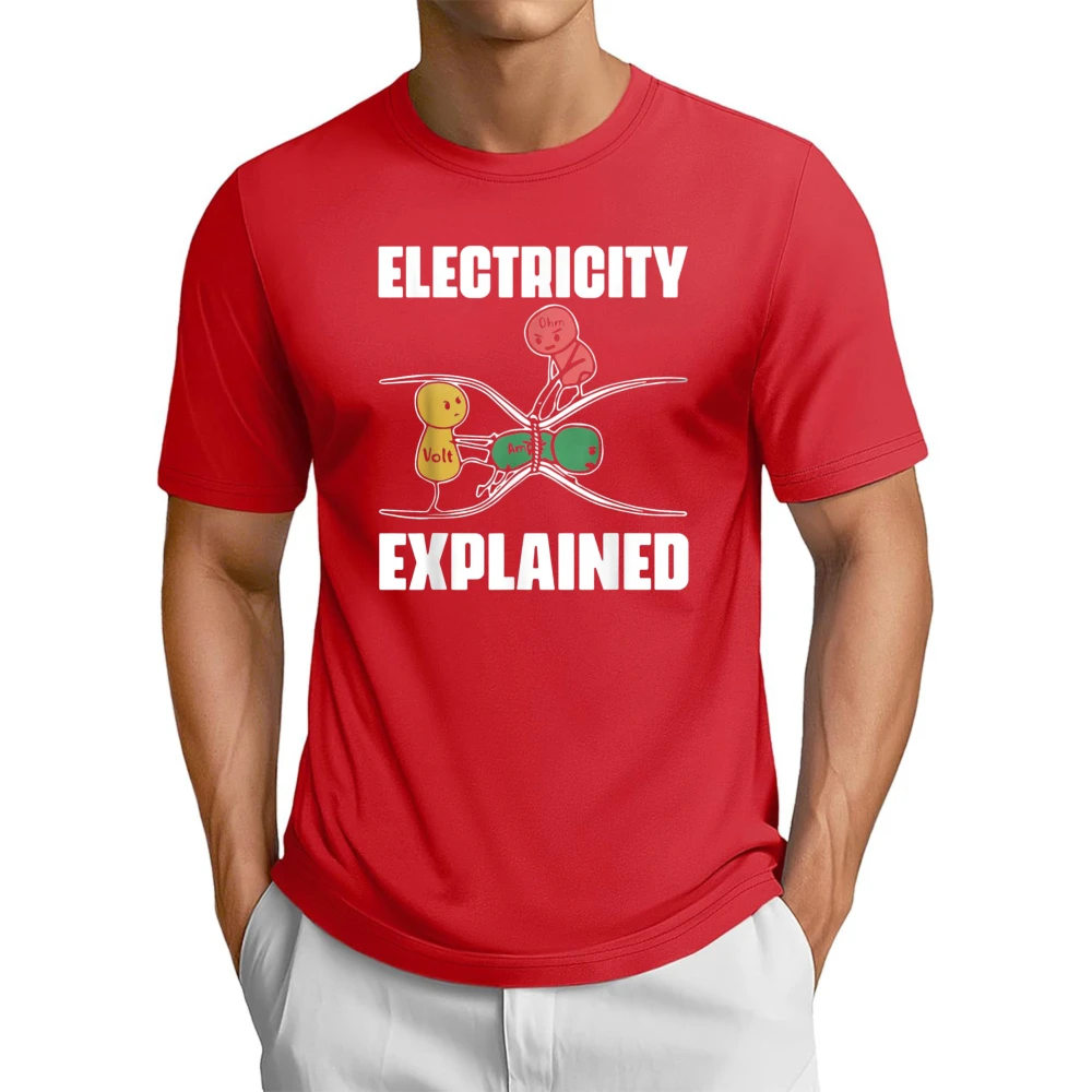 Electricity Explained Ohms Law Science Pun Physics Lover Gift T-Shirt Casual Fashion Harajuku Man Women Summer Cotton Clothing