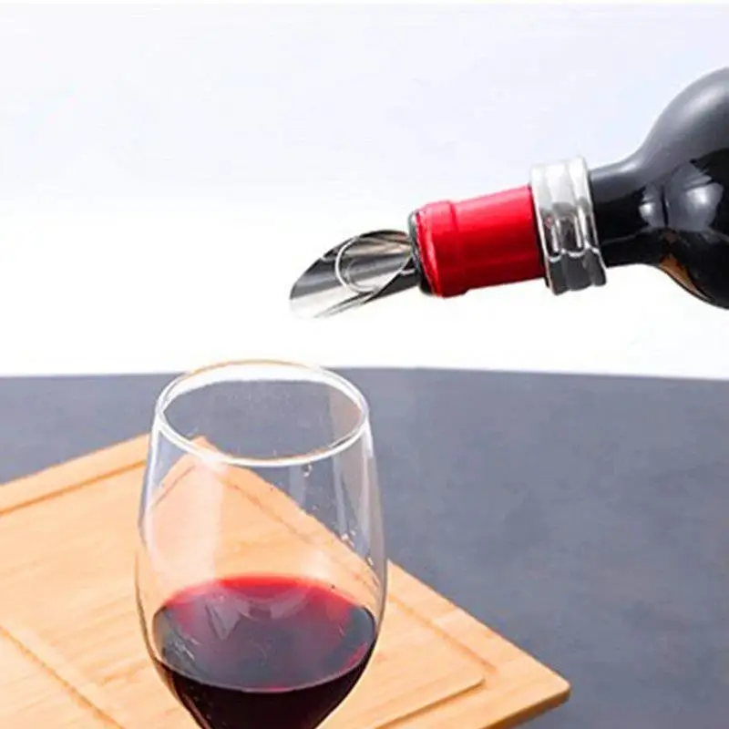 Versatore per beccuccio per vino 2 pezzi 2 In 1 versatore per vino arresto per vino versare beccuccio dischi versatore per vino In acciaio inossidabile tappi per vino riutilizzabili