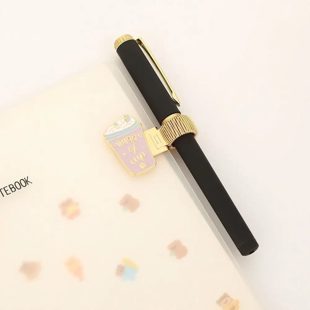Portable Metal Metal Pen Holder Cartoon Retro Paper Fix Clips Journal Clip School