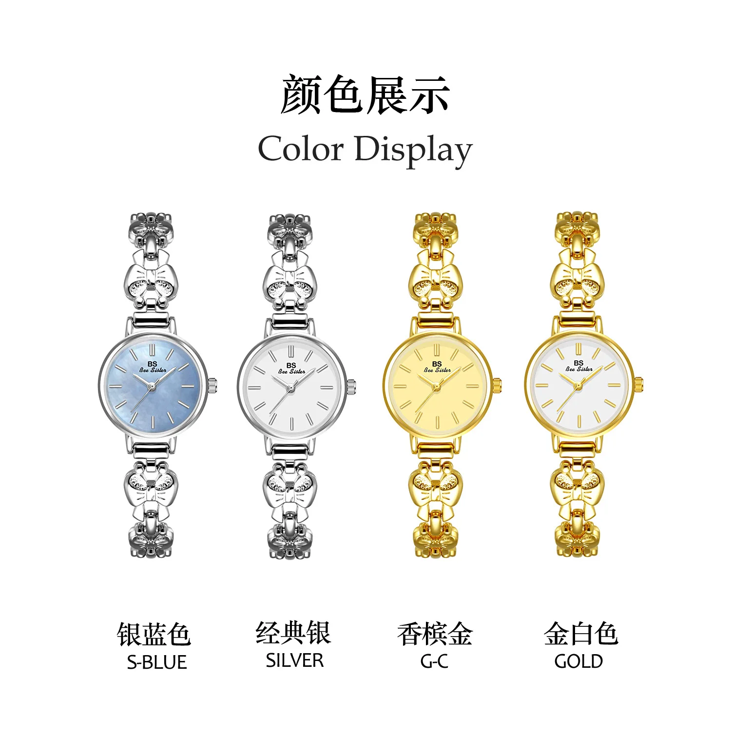 Reloj de cuarzo elegante resistente al agua para mujer, reloj de pulsera clásico de lujo con mariposa de oro rosa y banda de acero inoxidable para mujer
