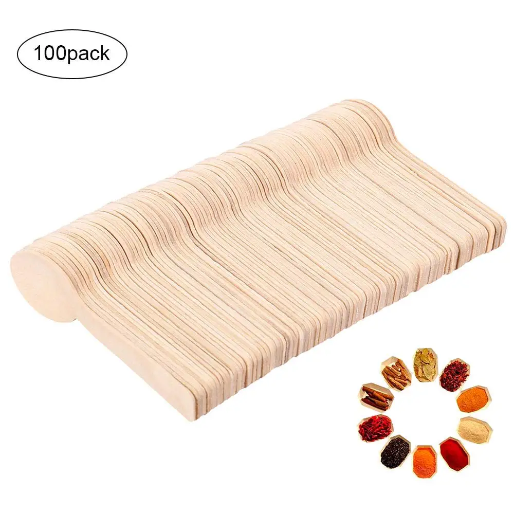 50/100PCS Disposable Wooden Spoons Ice Cream Spoons for Party Weddings Cafes Disposable Wooden Dessert Spoons Tasting Tableware