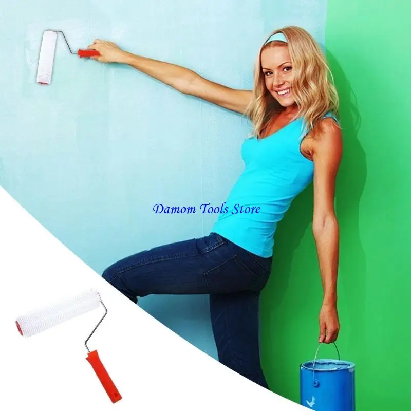 57BE Defoaming Drum Brush Spikes Roller Compound Roller Leveling Screed Spiked Roller Cement Floor Brush Easy to Use