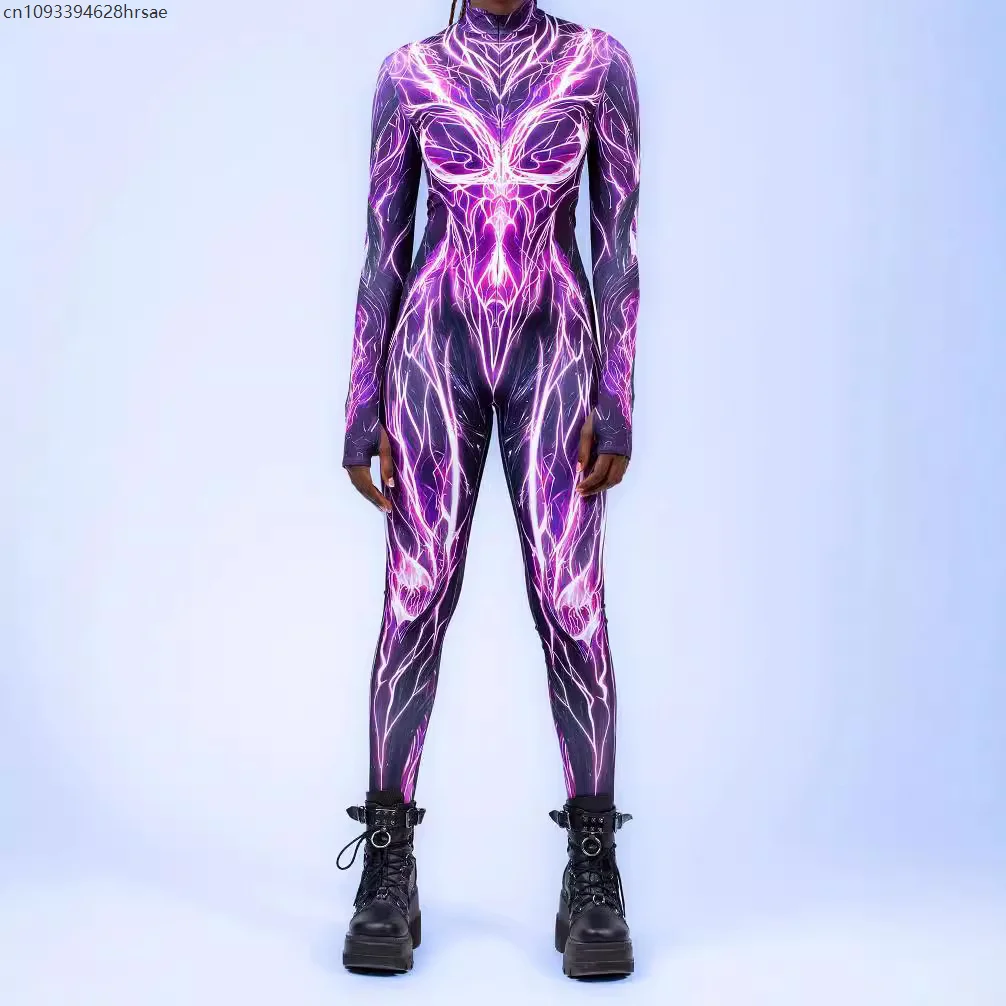 

Women Sexy Cool Zentai Suit Mechanical Armor Jumpsuit Cosplay Bodysuit Robot Costume Xmas New Year Party Shows Bodysuit