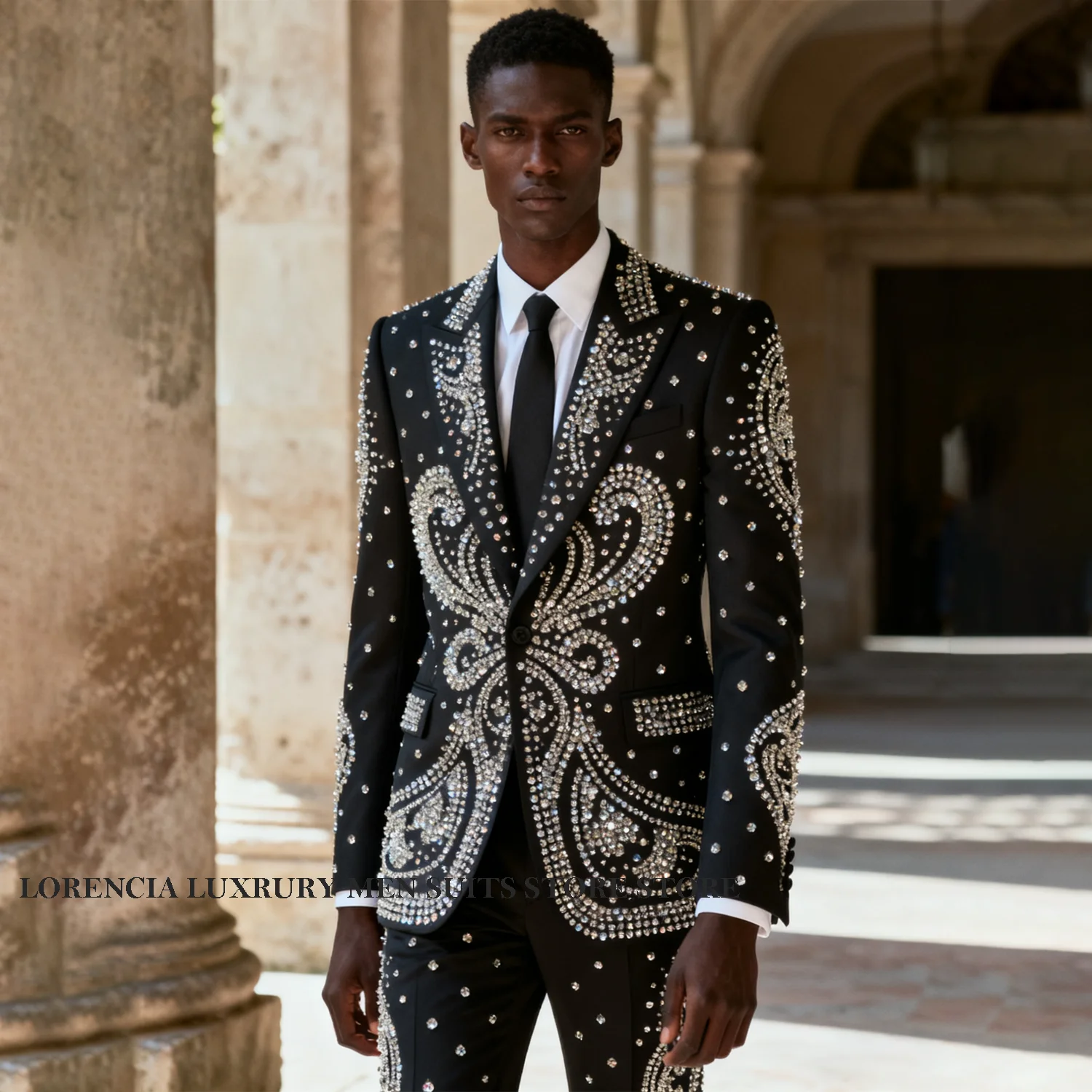 

Индивидуальный африканский роскошный мужской костюм с кристаллами и бриллиантами, тонкий пиджак для жениха, комплект из 2 предметов, свадебный мужской Ropa Hombre, формальный смокинг для жениха