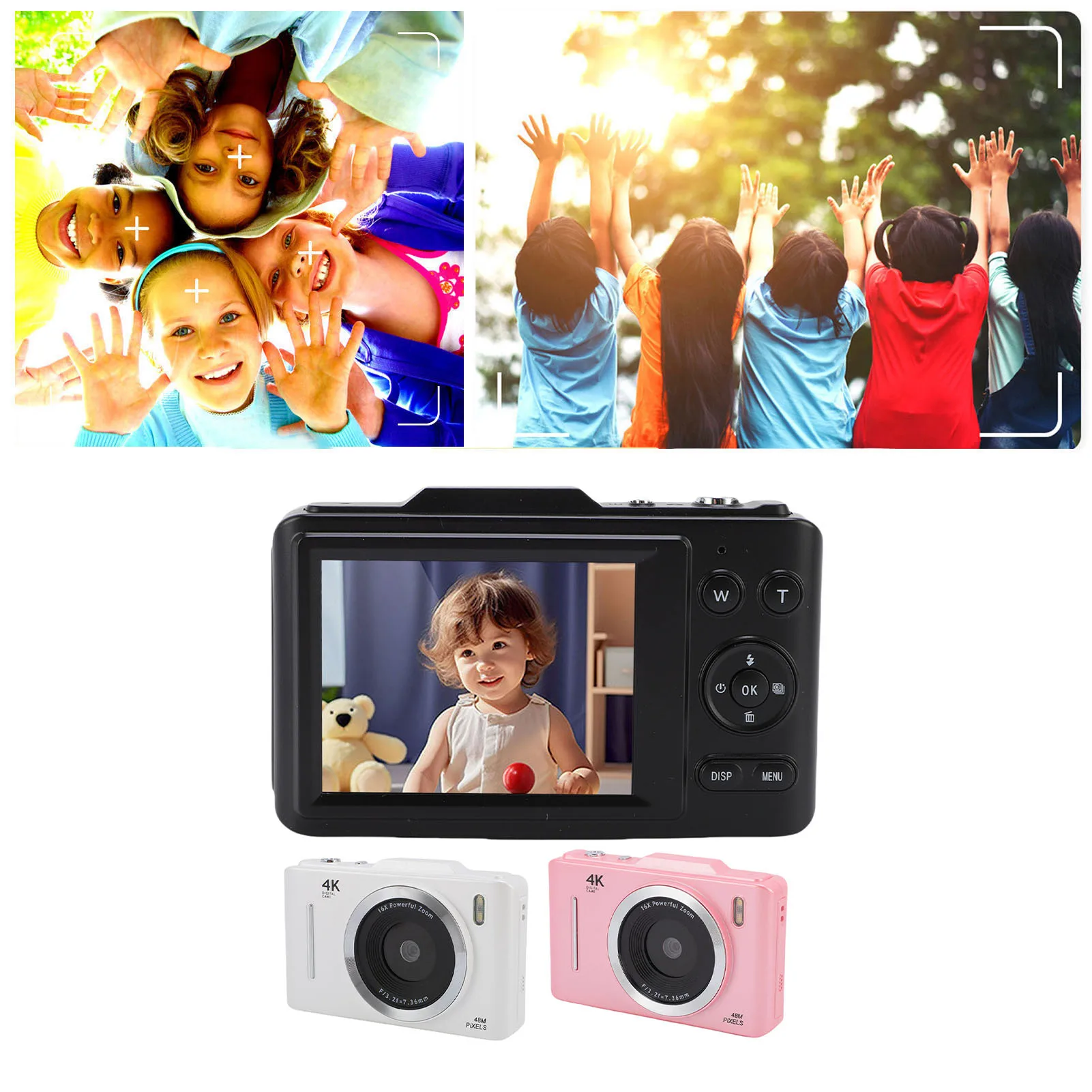 4K Digital Camera for Photography Autofocus 48MP HD Camera with Anti Shake 16X Digital Zoom 2.8 Inch Screen Auto Focus 4K Camera
