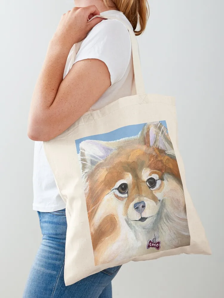 

Pom Dog Blue Tote Bag free delivery bags Large bags for women Customizable tote bag Beach bag
