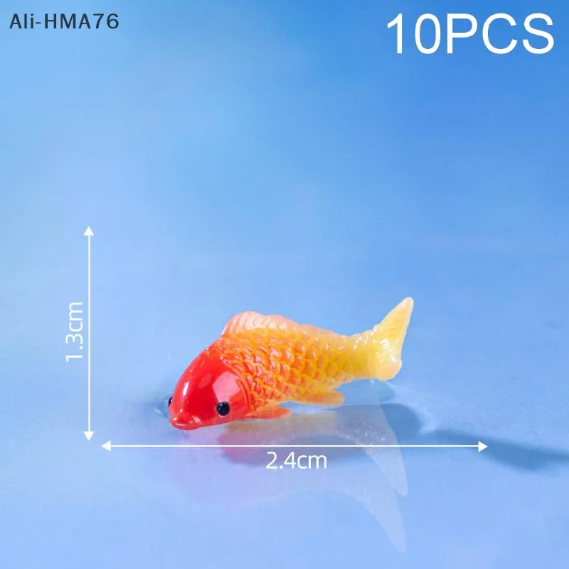 【HMA76】10 Stuks 1:12 Poppenhuis Miniatuur Vis Karper Simulatie Dieren Voor Kinderen Speelgoed DIY Decoratieve Goudvis Beeldjes Home Decor