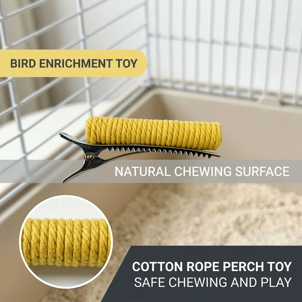 Parrot Lovers Bird Perch Cage Decoration Durable Cotton Rope Chew Toy for Small Medium Parakeets Macaws Budgies Accessories