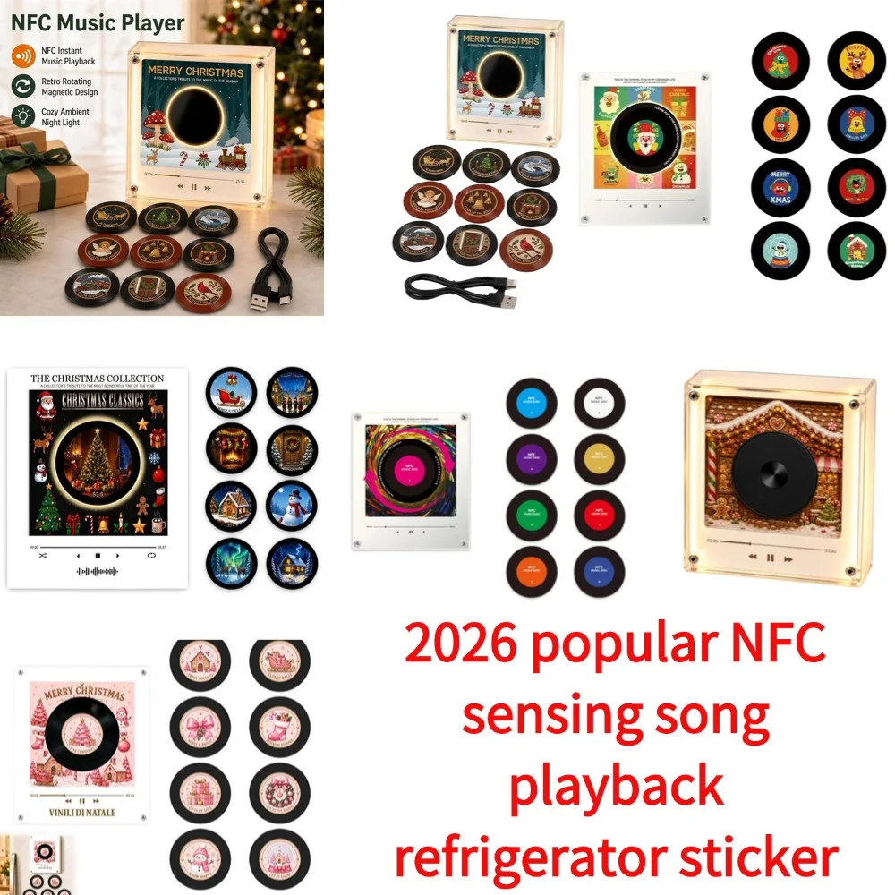 NFC Magnetic Patch Acrylic Song Player With Built-in Speaker Christmas Creative NFC Sensing Automatic Singing Acrylic Record