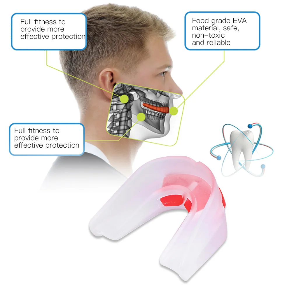 Mouth Protector Double sided Adult Mouth Guard Teeth Tooth Protector Boxing Taekwondo  Accessory Mouth Guard Teeth Guard