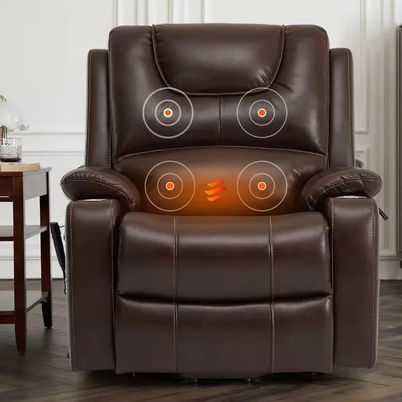 Durable Craft Leather Recliner for Elderly