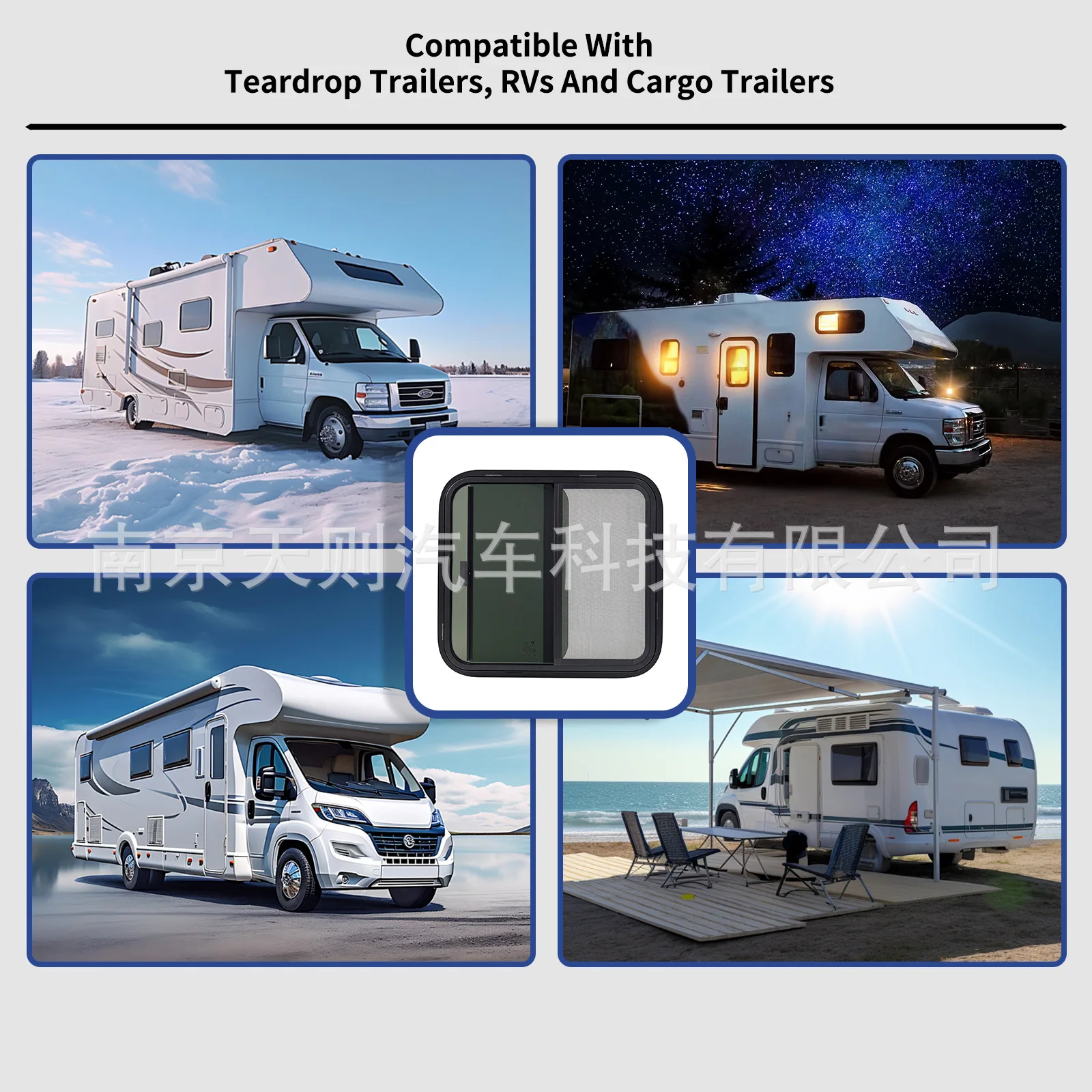 762x508mm RV Sliding Window with Screen for Caravan Motorhome Camper Custom Size Side Window
