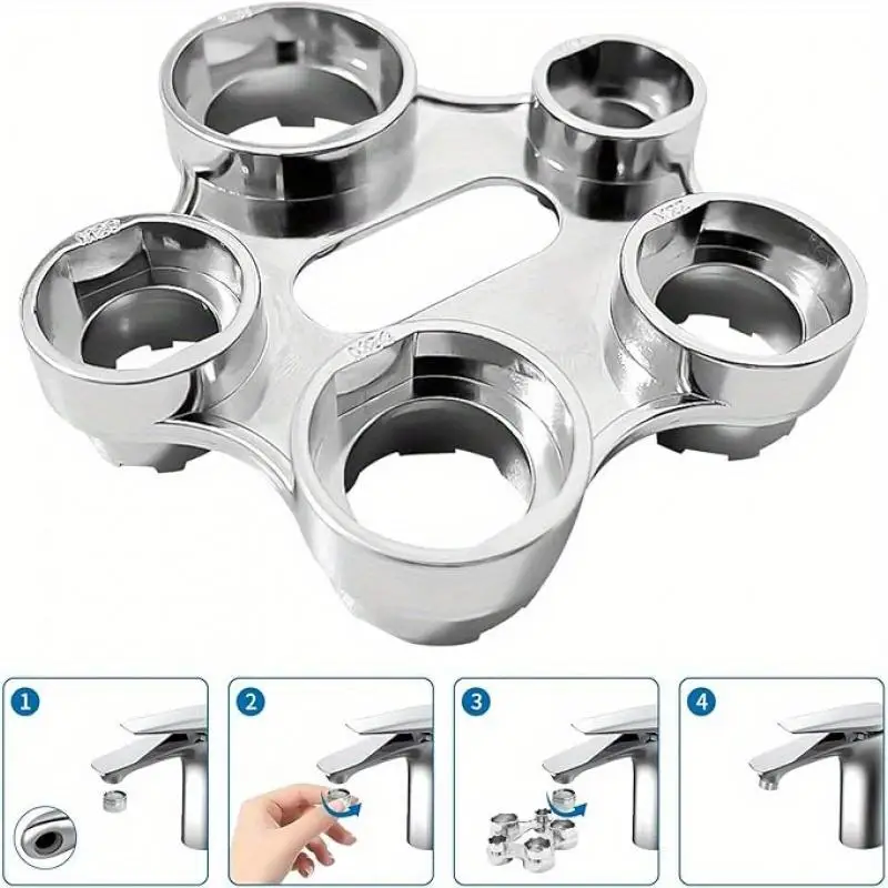 1PC Zinc Alloy 10in1 Faucet Aerator Removal Tool M16/M18/M20/M22/M24/M28 Adapters