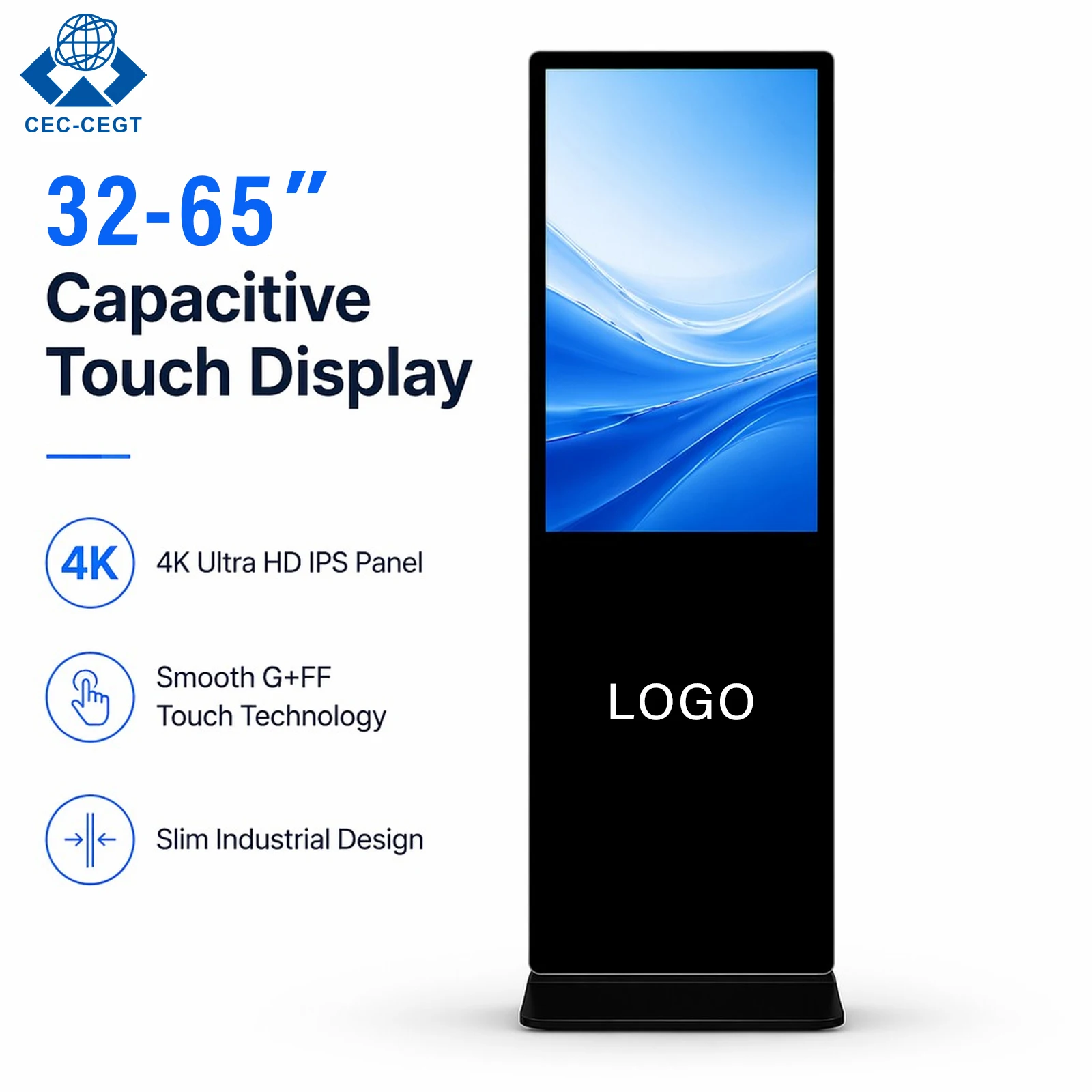 ZDHQ Floor Mounted LCD Advertising Player 43 55 65 75 85 Inch Smart Digital Signage Screen For Mall Promotion