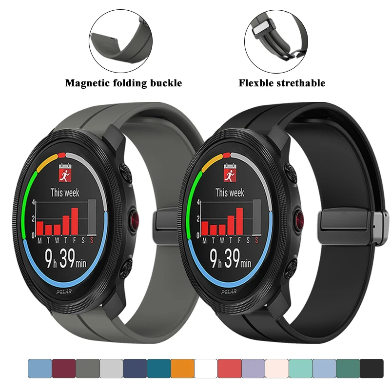 22mm Magentic Clasp Strap for Polar Vantage M 3 2 Coloful Band Compatible with Polar Grit X 2 Pro Titan/Vantage V2 SHIFT