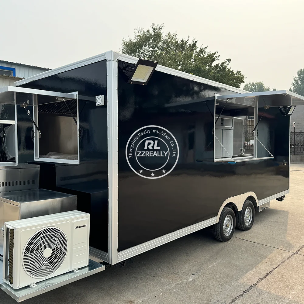 

Портативные грузовики для еды с полным кухонным концессионным прицепом, индивидуальные мобильные кухонные прицепы для еды, полностью оборудованные