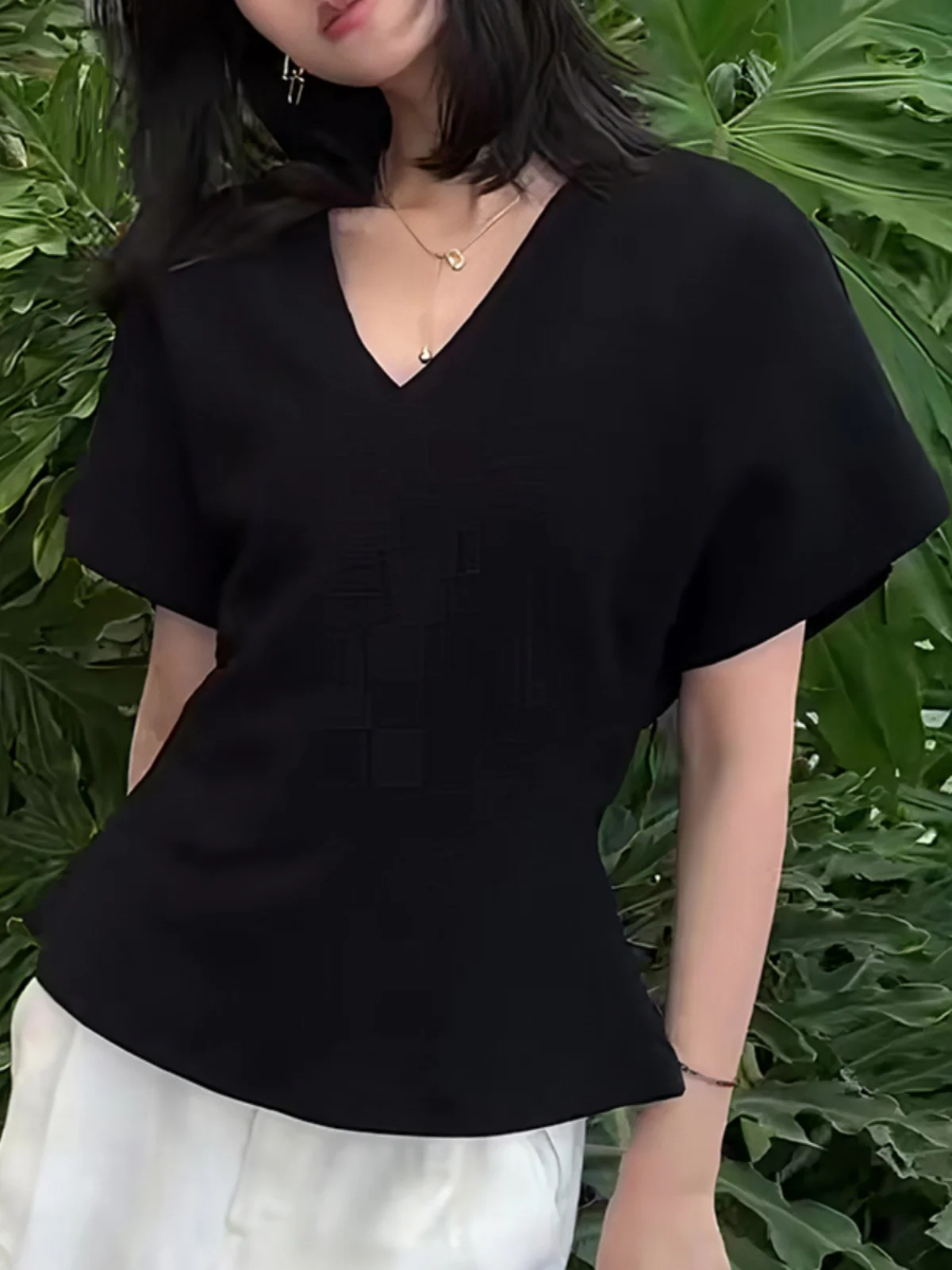 

Summer 2025 Slim Fit ort Sve Faionable Korean Sle Commute High-End Design Sense Ele Thinming Small ence