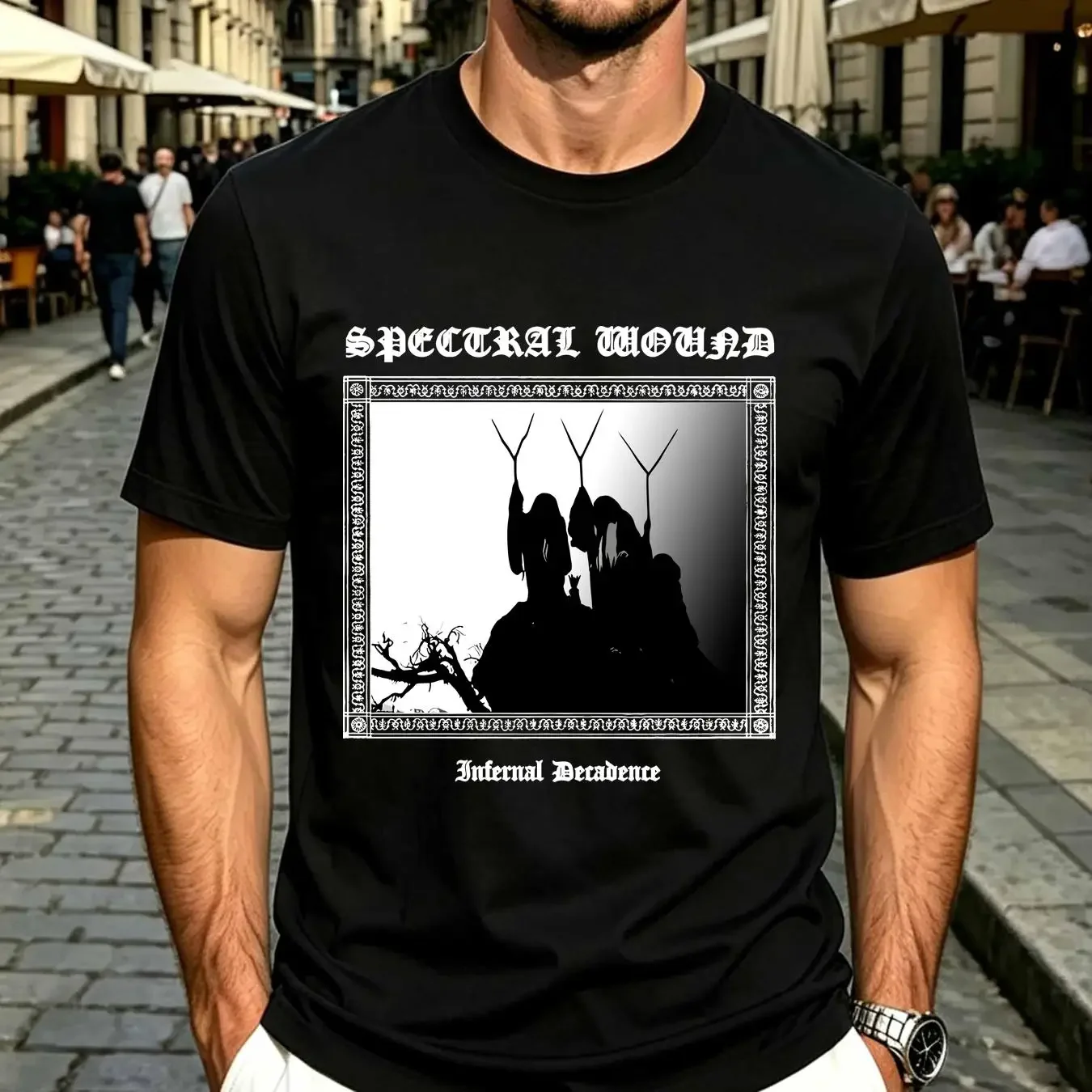 washed T Shirt Spectral Wound Infernal Decadence Classic Essential long or short sleeves vintage Washed Stylish Slightly