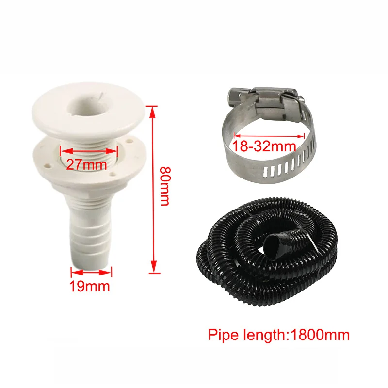 Marine Bilge Pump Drain Hose Kit 3/4 Inch Outlet 6 Feet Flexible Hose 2 Stainless Steel Clamps for Boat Yacht RV