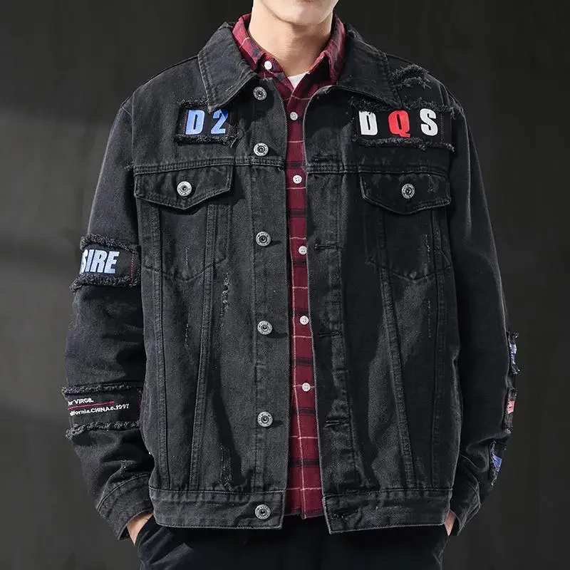 Loose Male Jean Coats Casual Cargo Men's Denim Jacket Clothing Trendy Designer New In Vintage Low Price Cost Lowest One Piece