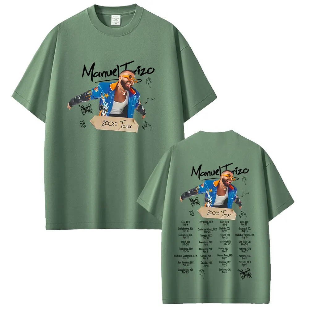 Manuel Turizo 2000 Tour T Shirt Men Women Hip Hop Fashion Oversized Short Sleeve T-shirts Men's Casual Cotton Vintage T-shirt