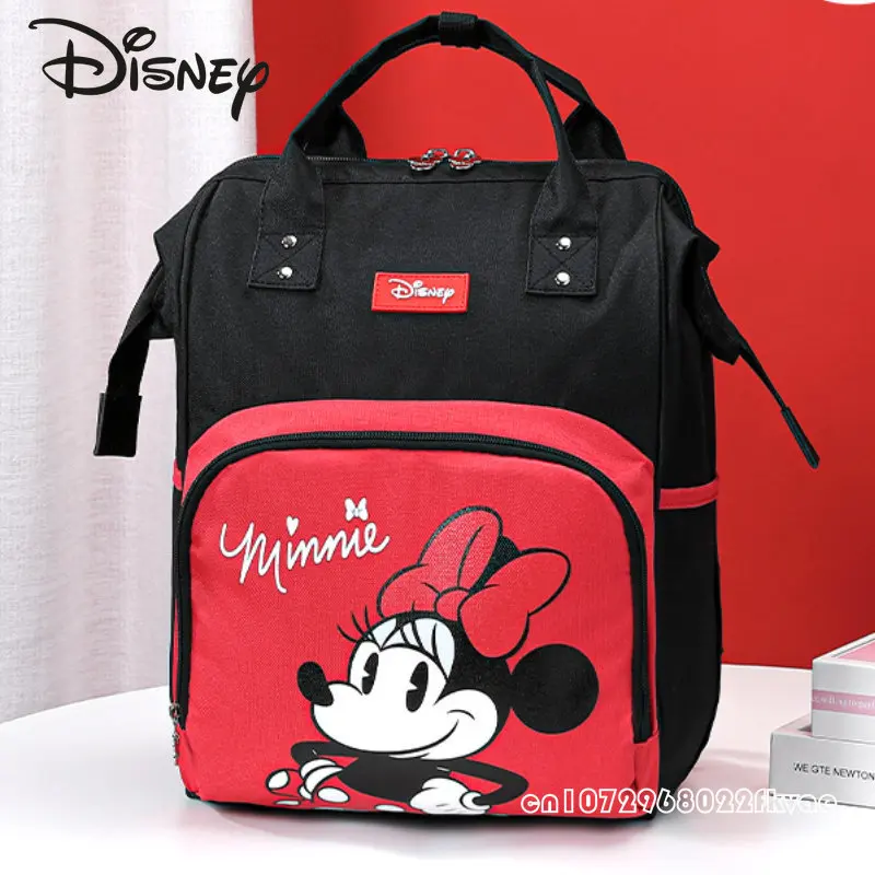 Disney Strawberry Bear 2023 Fashion Mommy Bag Cartoon Large Capacity Baby Item Storage Bag Lightweight Multifunctional Backpack