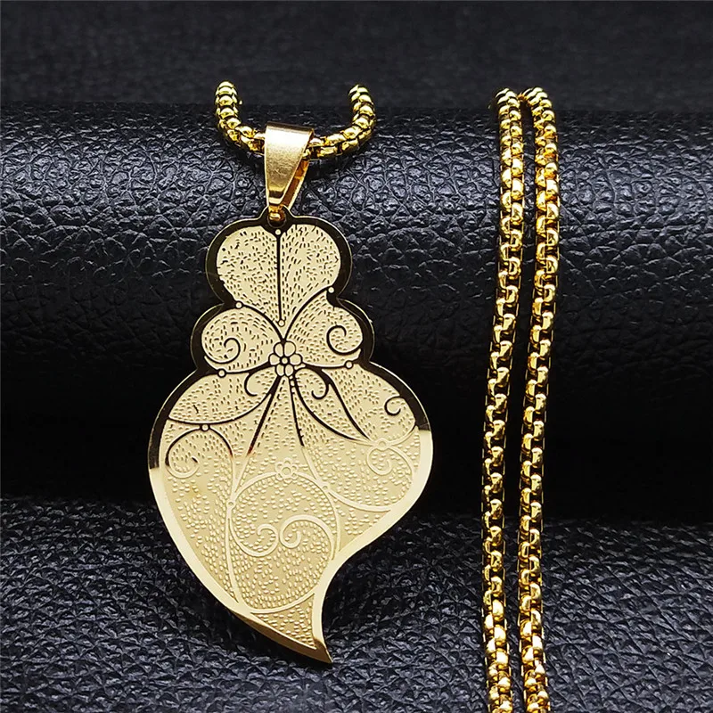 Christian Sacred Heart Stainless Steel Chain Necklaces Gold Color Chian Necklace Jewelry chaine acier inoxydable NXS06