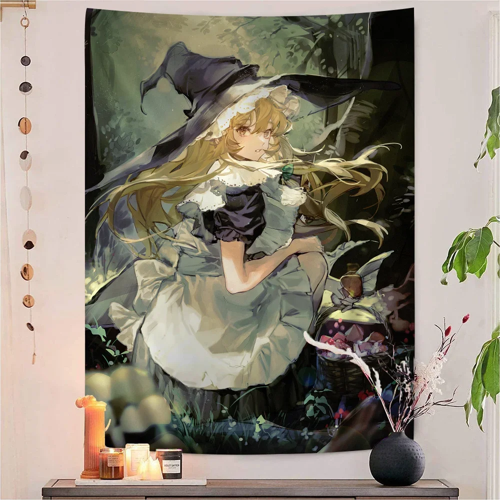 

Пляжное полотенце Touhou Project Marisa Kirisame для детей, индивидуальное банное полотенце, полотенце для бассейна, подарок для отпуска, полотенце для пикника, женский подарок
