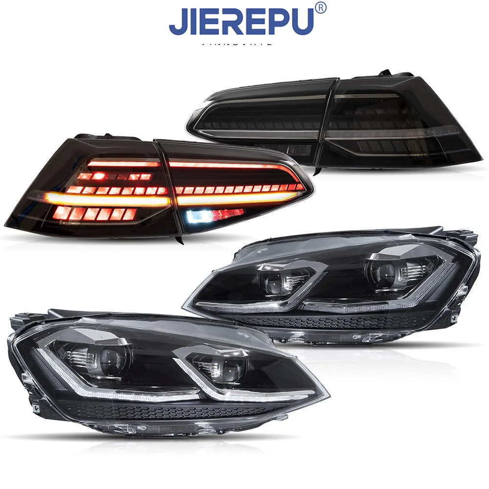 

1Pair Turn Signal Set For 2015-2017 VW Golf 7 MK7&GTI LED Headlights+Smoked LED Tail Lights