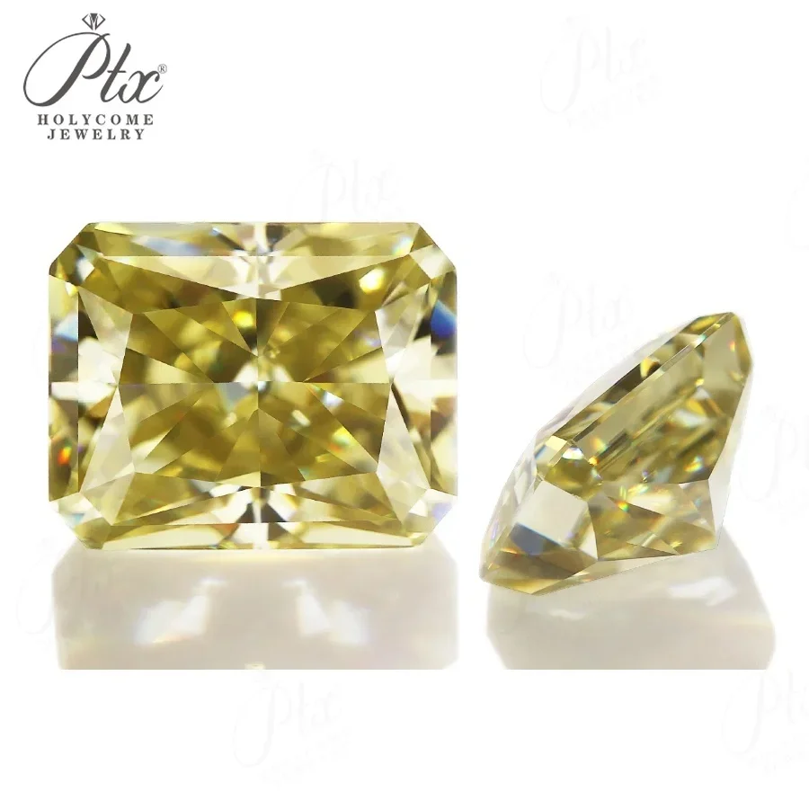 Moissanit-Losesteine, goldgelbe Farbe, Crush Iced Radiant-Schliff, für Schmuck, Ringe, Ohrringe, DIY-Herstellung, hochwertige Perlen und Charms – Detail 3