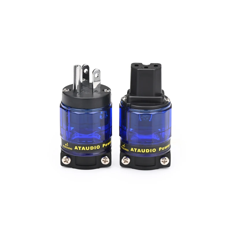 ATAUDIO Ein Satz HiFi-Netzstecker für DIY-Stromkabel, männlich und weiblich, Netzstecker, rhodiniert/vergoldet/kupferbeschichtet, EU-US-Audiostecker 8