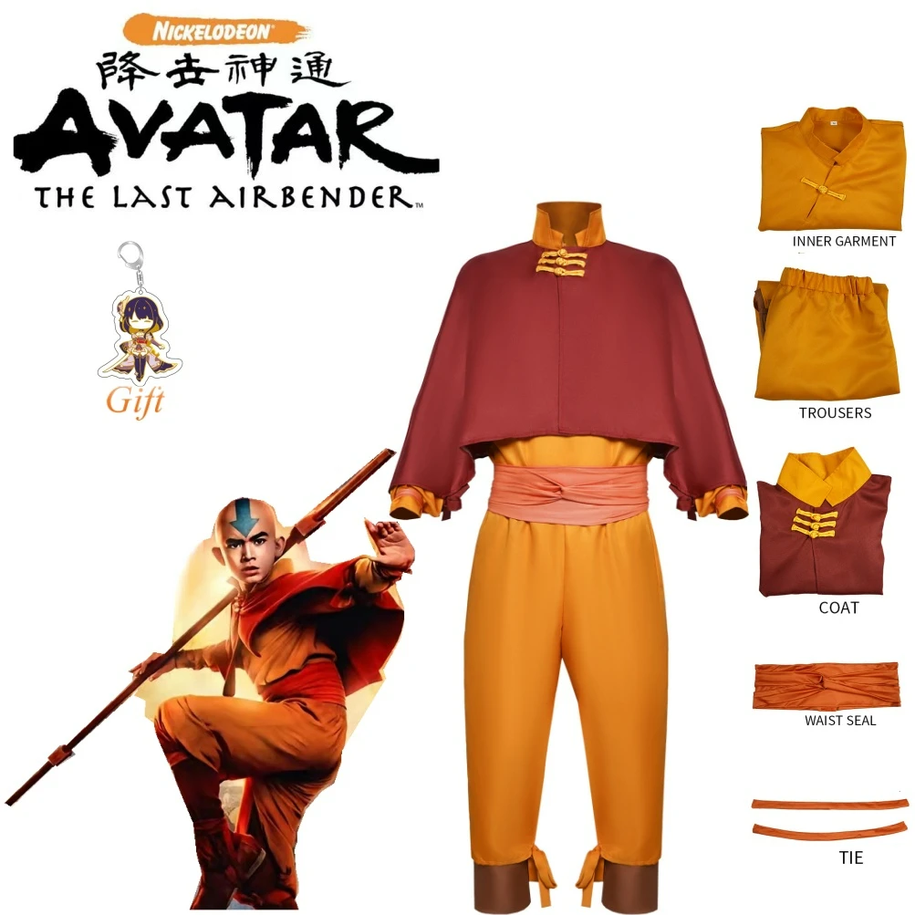 

Amime Avatar The Last Airbender Avatar Aang Cosplay Costume Kids Children Jumpsuit Outfits Halloween Carnival Men Suit Clothes