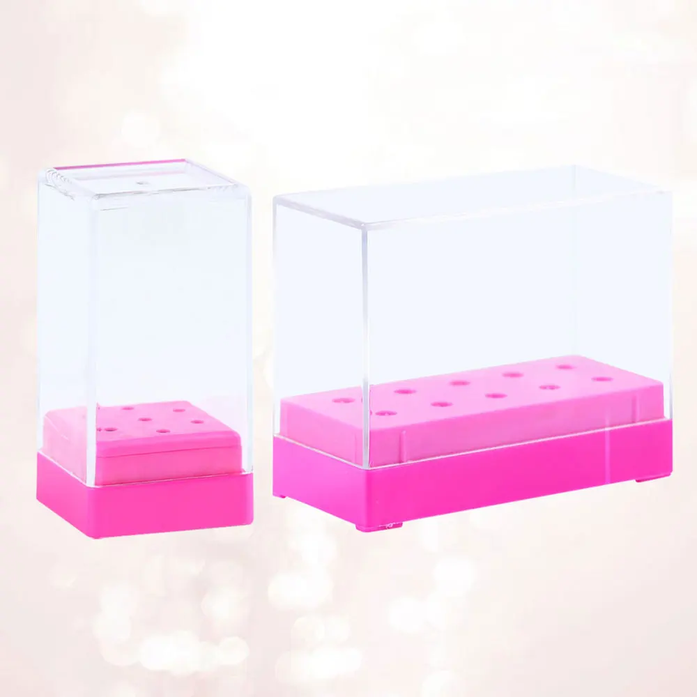 Forets à ongles professionnels, 2 pièces, conteneur Compact de stockage pour Nail Art, fraise, outil de manucure, porte-accessoires