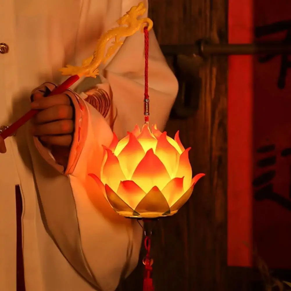 โคมไฟดอกบัวชุด DIY พร้อมเสาสําหรับเด็กมือถือ Blossom ดอกไม้โคมไฟเรืองแสงสําหรับเทศกาลกลางฤดูใบไม้ร่วงปีใหม่