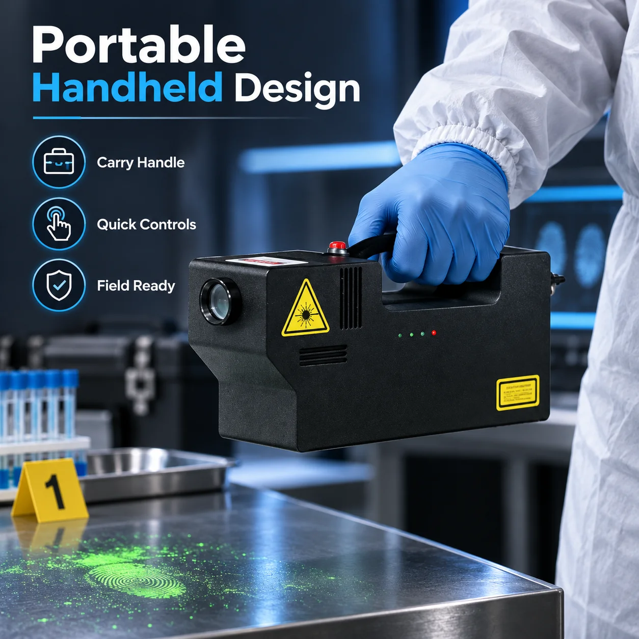 ZhonNa 450nm Blue Uniform Laser Forensic Tool Tire Wheel Alignment Positioning Instrument Part Crime Scene Evidence Analysis Kit