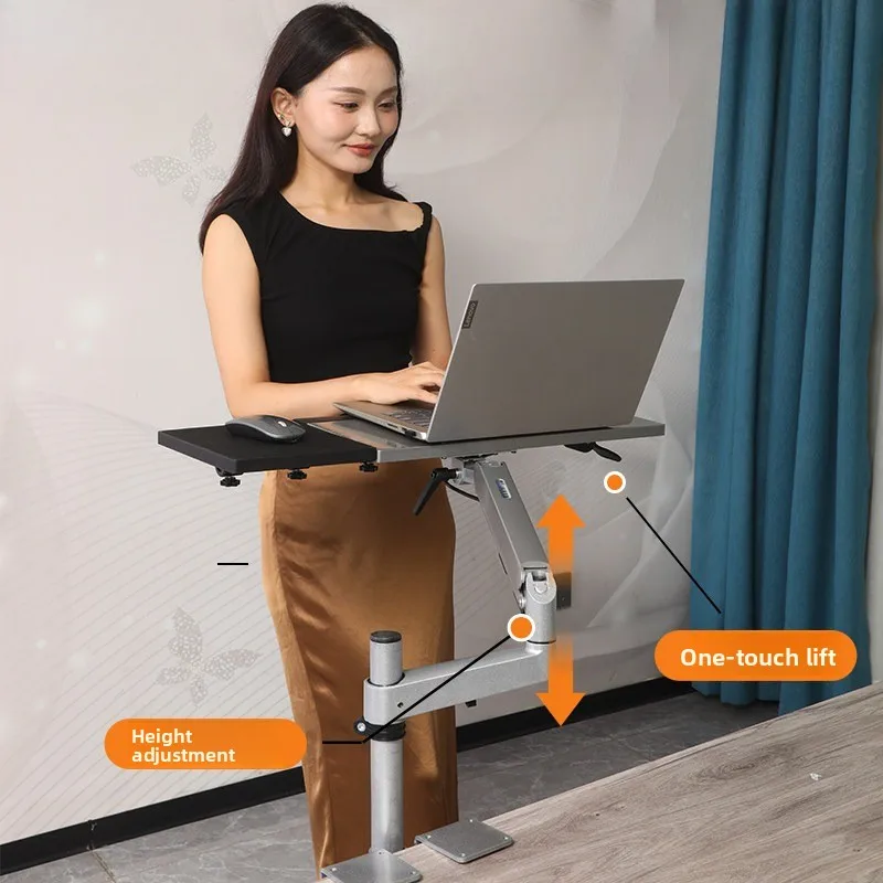 

Подставка для ноутбука, складная, с выдвижным лотком для клавиатуры, утолщенный металлический держатель для мыши, регулируемый по углу наклона, устойчивый кронштейн для компьютера