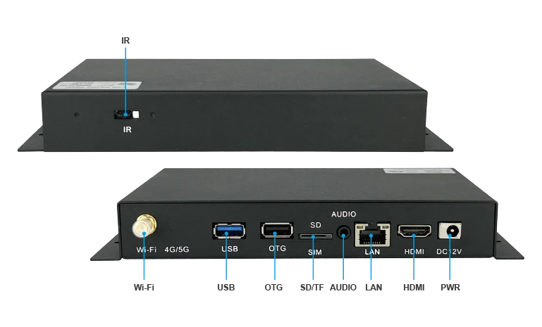RK3568 Android Lcd Player Box HD-3568s 4k Metal Case Android Remote Control Media Box Player For Digital Signage