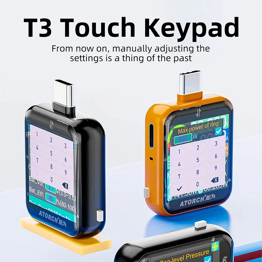 T3 Gravity Sensor USB Power Tester Digital Voltage Current Capacity Meter Touch Control for Type C Mobile Charging Test 6A