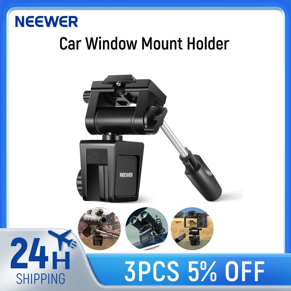 

NEEWER Car Window Mount Holder for Spotting Scope with Pan Handle, Heavy Duty Suitable for SLR Camera and Telescope
