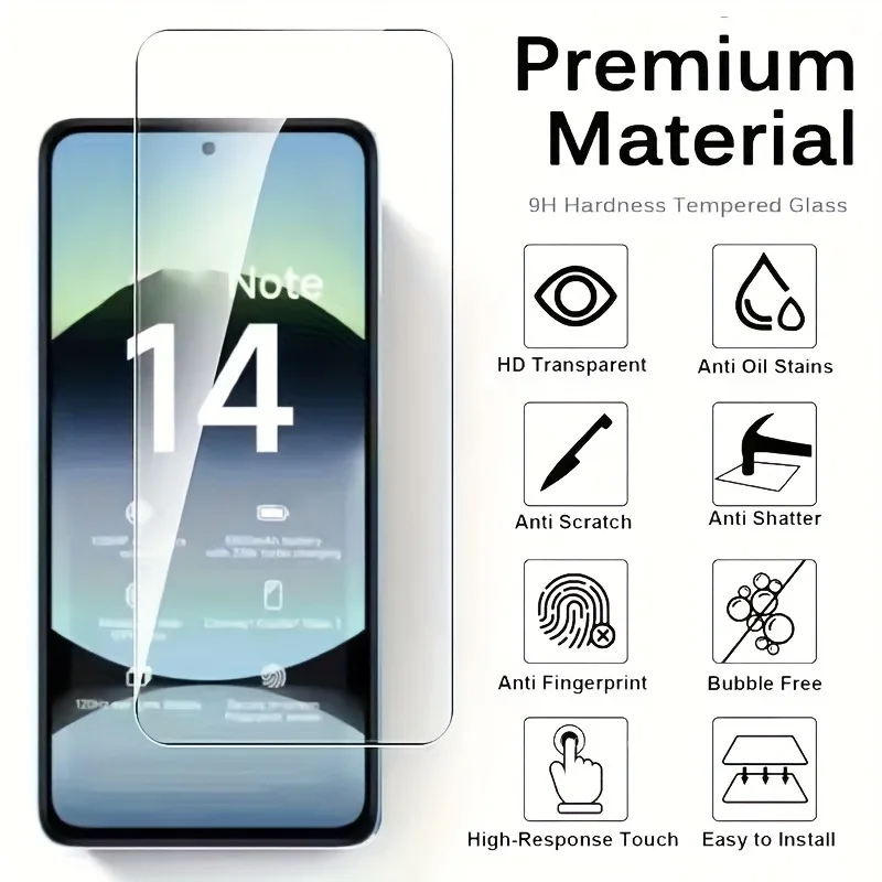 3 Stück Displayschutzfolie aus gehärtetem Glas für Xiaomi Redmi Note 14 15 Pro Plus 13 12 11 10 Pro Plus 14S 12S 11S Schutzglas – Detail 5