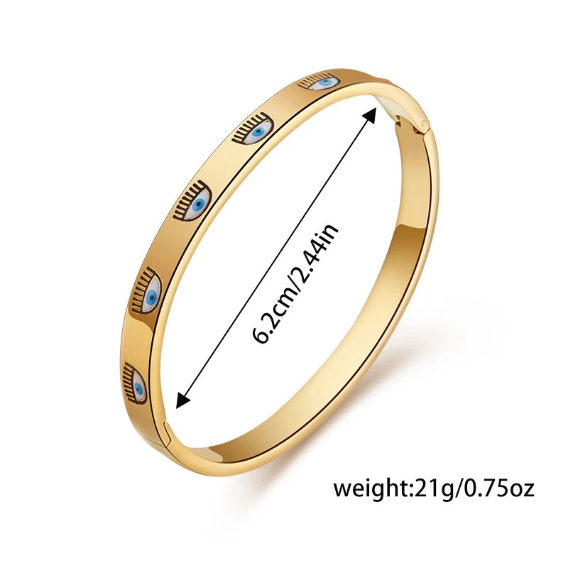 PAPERPLUS | Women Evil Eye Gold Bracelet. Stainless Steel.Turkish Charm Accessories. New