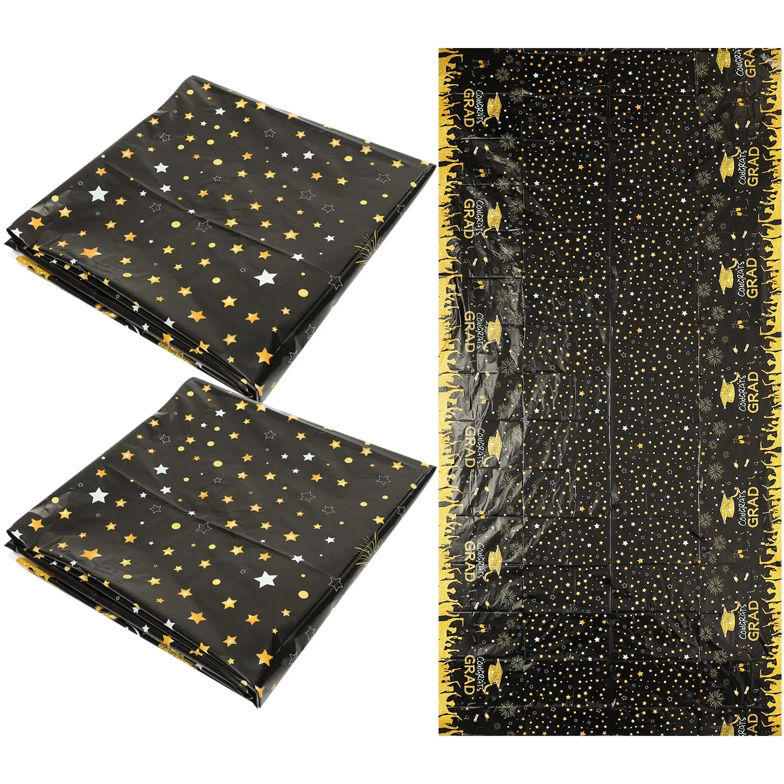 

3 Pcs Graduation Tablecloth Party Decoration Graduate Rectangle Cloths Polyethylene Covers