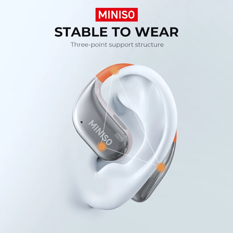 MINISO MS152 Wireless Earbuds Bluetooth 5.4 Ears, IPX5 Waterproof,HiFi Sound TWS Headset Sport Running Earbuds for Sport