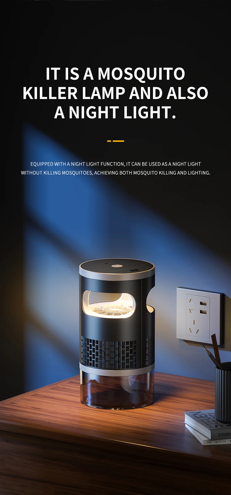 TINSOL Automatischer Mücken-Lichtinhalator Geräuschloser Mückenfänger Typ-C Wiederaufladbar für Outdoor-Camping und Heimgebrauch – Detail 10