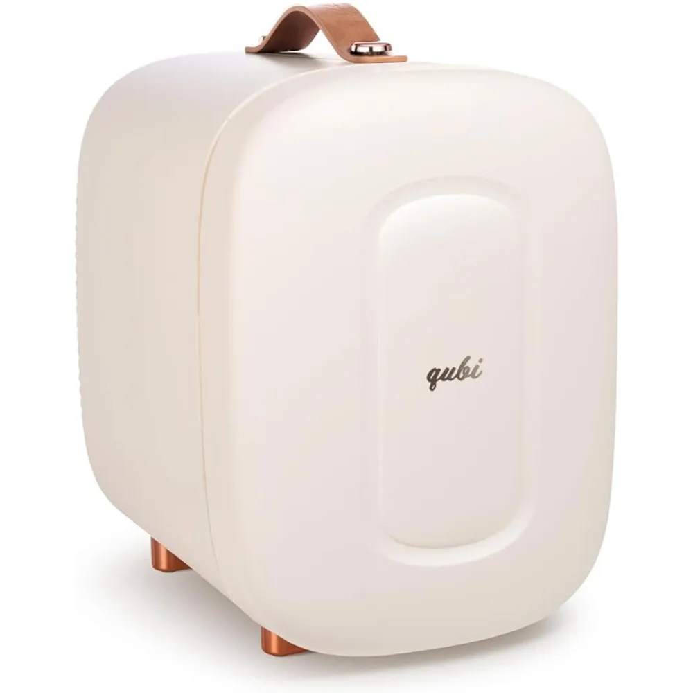 QUBI Mini Fridge, Professional Compact Fridge For Skincare, Mini Cosmetics, Makeup, 5 Liter (Cream White, 5L)