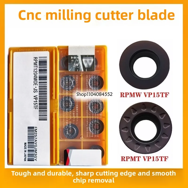 Replace Original Japan R5 R6 Circular CNC Carbide Inserts RPMW1003MO RPMT10T3MOE RPMT08T2MOE RPMT1204MOE-JS JS VP15TF