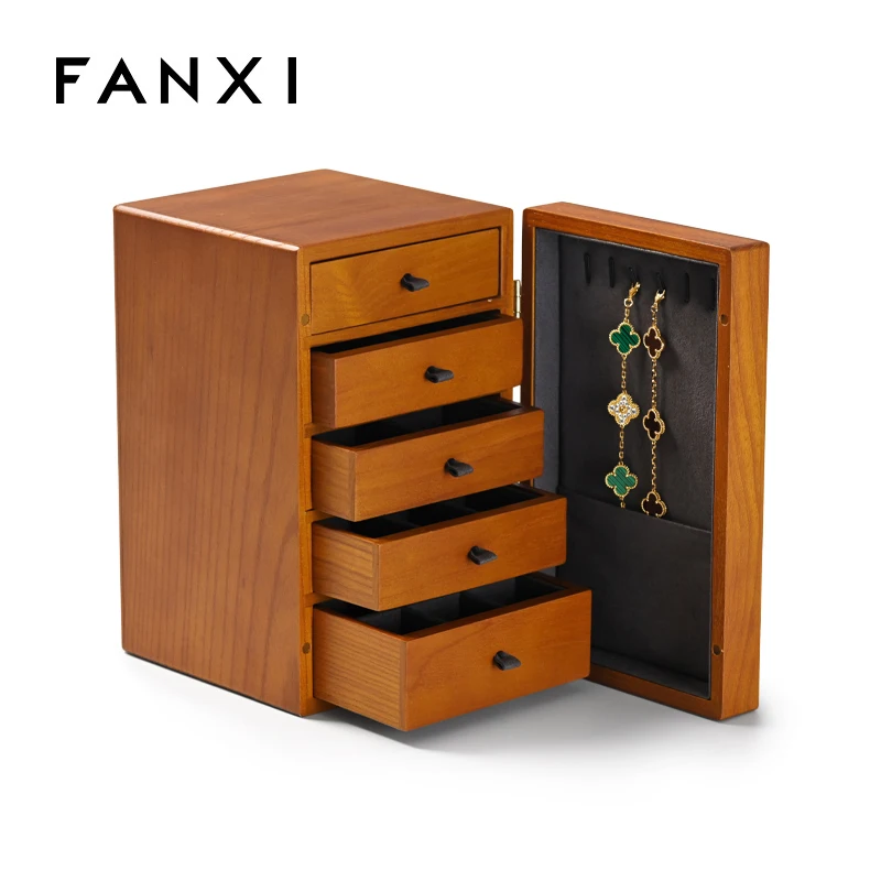 Solid wood jewelry storage box, ring bracelet jewelry storage box, multi-layer magnetic absorption box